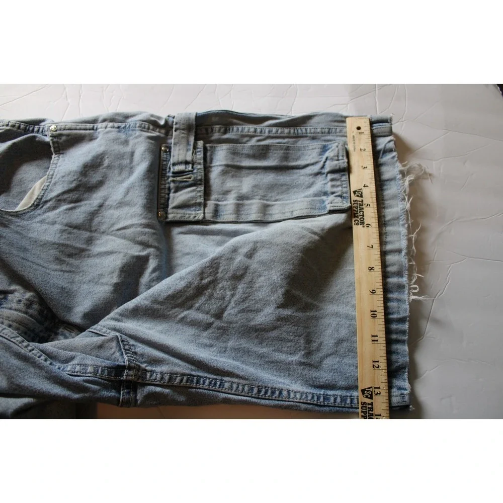 Vintage America Mens Cargo Jean Shorts‎ Mens 38 Denim Safari Outdoor Baggy